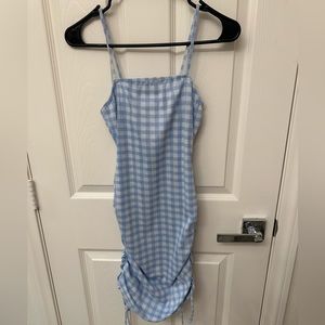 Blue gingham checkered BODYCON dress by Olivia Rae